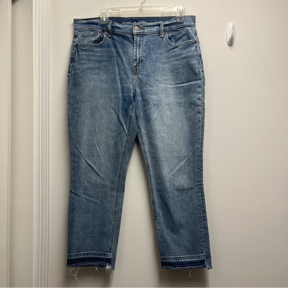 Old Navy Boyfriend Distressed Light Blue Ankle Jeans